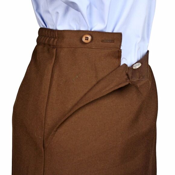 Vintage Haberdashery Skirt Cocoa Brown Side Pockets Union Tag Sz L W36 - Hey Viv - Picture 5 of 7